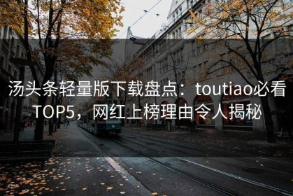 汤头条轻量版下载盘点：toutiao必看TOP5，网红上榜理由令人揭秘