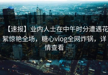 【速报】业内人士在中午时分遭遇花絮惊艳全场，糖心vlog全网炸锅，详情查看