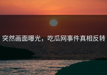 突然画面曝光，吃瓜网事件真相反转