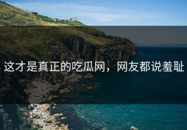 这才是真正的吃瓜网，网友都说羞耻