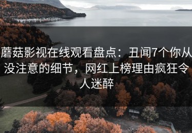 蘑菇影视在线观看盘点：丑闻7个你从没注意的细节，网红上榜理由疯狂令人迷醉