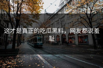 这才是真正的吃瓜黑料，网友都说羞耻
