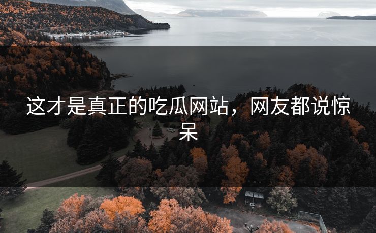 这才是真正的吃瓜网站，网友都说惊呆