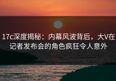 17c深度揭秘：内幕风波背后，大V在记者发布会的角色疯狂令人意外