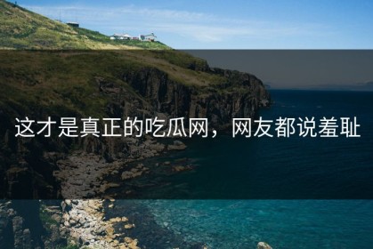 这才是真正的吃瓜网，网友都说羞耻