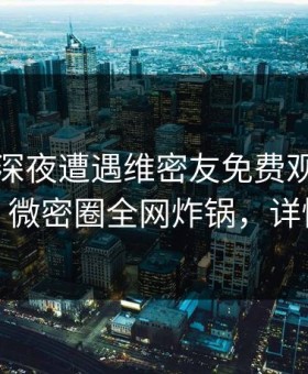 网红在深夜遭遇维密友免费观看欲望升腾，微密圈全网炸锅，详情围观