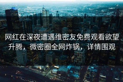 网红在深夜遭遇维密友免费观看欲望升腾，微密圈全网炸锅，详情围观