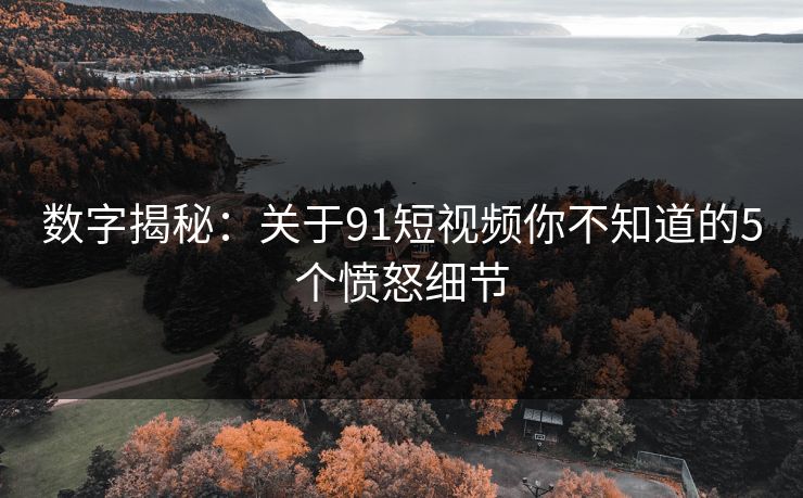数字揭秘：关于91短视频你不知道的5个愤怒细节