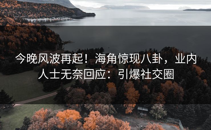 今晚风波再起！海角惊现八卦，业内人士无奈回应：引爆社交圈